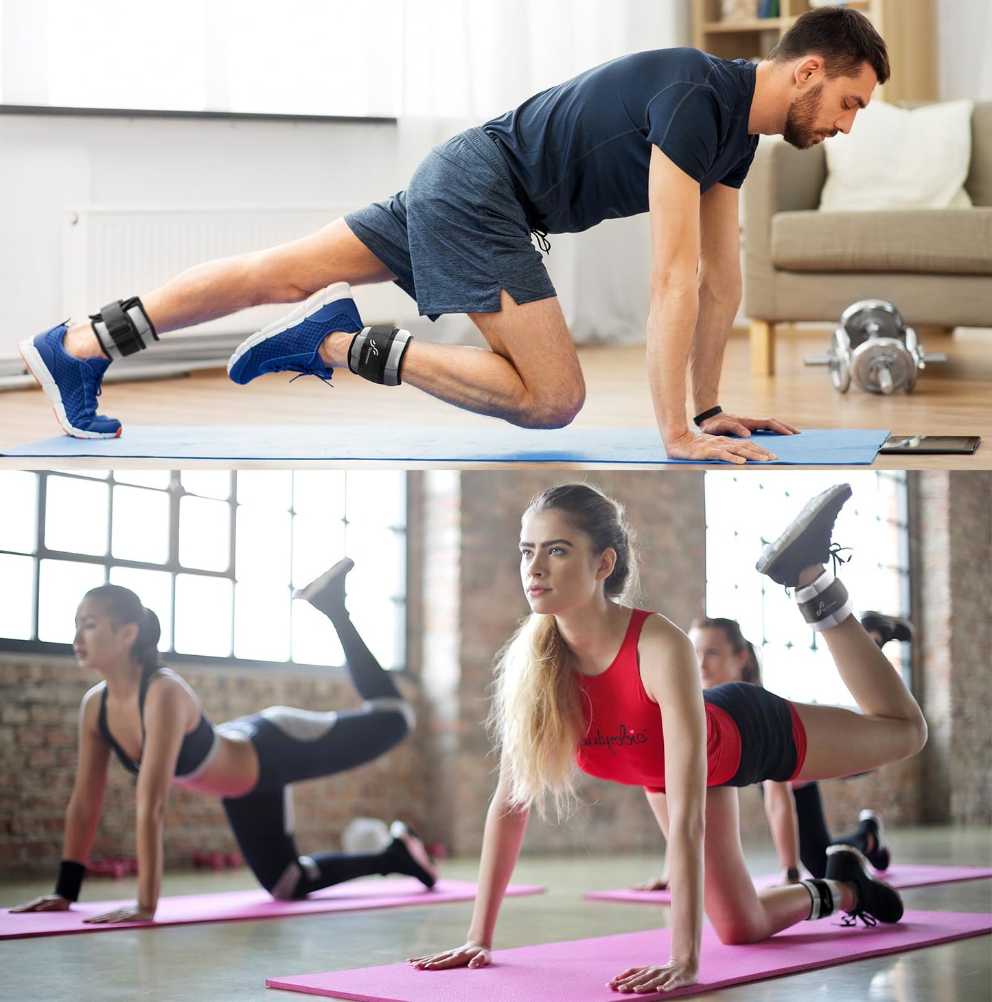 Sportneer 2er Pack Knöchelgewichte Verstellbares Knöchelgewichte-Set Handgelenkriemen 0,45 kg - 2,25 kg (pro Knöchel) / 0,9 kg - 4,5 kg (pro Paar)