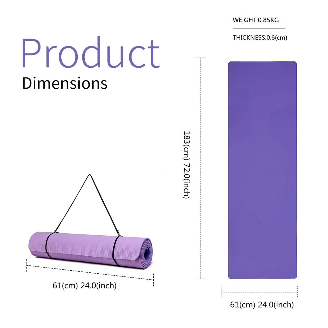Good Nite Gymnastikmatte Yogamatte Fitnessmatte Rutschfest Trainingsmatte Sport Turn Matten Pilates Matte Bodenturnmatte Mit Tragegurt 183 x 61 x 0.6 cm