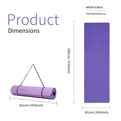 Good Nite Gymnastikmatte Yogamatte Fitnessmatte Rutschfest Trainingsmatte Sport Turn Matten Pilates Matte Bodenturnmatte Mit Tragegurt 183 x 61 x 0.6 cm