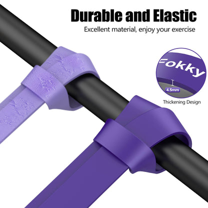 Fokky Fitnessbänder Resistance Bands Set mit 4 Stufen, Widerstandsbänder mit Türanker, Griffen, Schutzhülle, Tragetasche&Trainingsanleitung, Klimmzug Bänder für Stretching/Yoga/Klimmzüge/Krafttraining