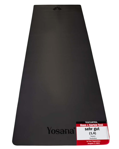 Yosana Yogamatte aus Naturkautschuk | Extrem rutschfest | Ultra-Grip-Oberfläche aus umweltfreundlichem PU | Extra breit 68 cm | Inklusive Tragegurt | Yogamatte 183 x 68 cm | 4 mm dünn