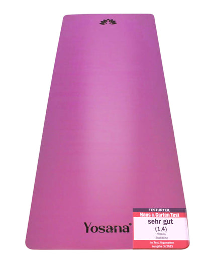 Yosana Yogamatte aus Naturkautschuk | Extrem rutschfest | Ultra-Grip-Oberfläche aus umweltfreundlichem PU | Extra breit 68 cm | Inklusive Tragegurt | Yogamatte 183 x 68 cm | 4 mm dünn