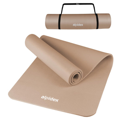 ALPIDEX Yogamatte 183 x 60 x 0,8 cm phthalatfreie Fitnessmatte mit Tragegurt, rutschfest, für Gymnastik, Pilates, Sport, Physiotherapie, HiiT, Yoga, Training und Schlafmatte, hautfreundlich