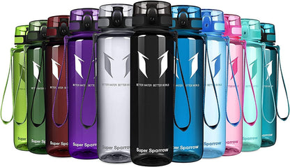 Super Sparrow Trinkflasche, Tritan Wasserflasche, 350 ml, 500 ml, 750 ml, 1000 ml, BPA-frei, Ideale Sportflasche für Sport, Radfahren, Fitness, Universität oder Outdoor, Leicht, Nachhaltig