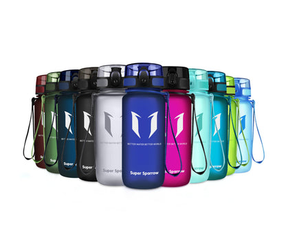 Super Sparrow Trinkflasche, Tritan Wasserflasche, 350 ml, 500 ml, 750 ml, 1000 ml, BPA-frei, Ideale Sportflasche für Sport, Radfahren, Fitness, Universität oder Outdoor, Leicht, Nachhaltig