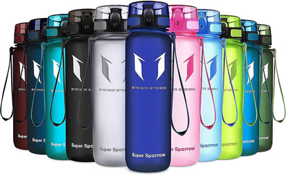 Super Sparrow Trinkflasche, Tritan Wasserflasche, 350 ml, 500 ml, 750 ml, 1000 ml, BPA-frei, Ideale Sportflasche für Sport, Radfahren, Fitness, Universität oder Outdoor, Leicht, Nachhaltig