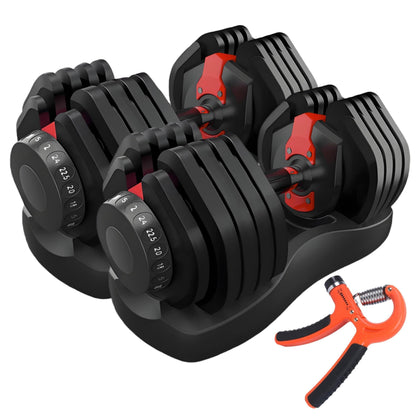 2 x 24/40 kg verstellbare Hanteln, 15-in-1 Hantelset, verstellbare platzsparende Hanteln, Kraft- und Heimtraining, variable Gewichte, platzsparend (24-40 kg)