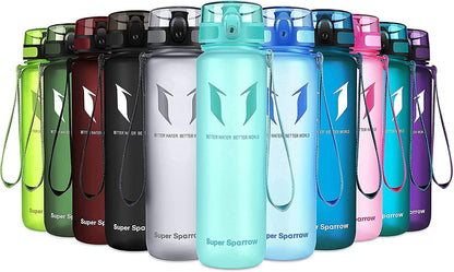Super Sparrow Trinkflasche, Tritan Wasserflasche, 350 ml, 500 ml, 750 ml, 1000 ml, BPA-frei, Ideale Sportflasche für Sport, Radfahren, Fitness, Universität oder Outdoor, Leicht, Nachhaltig