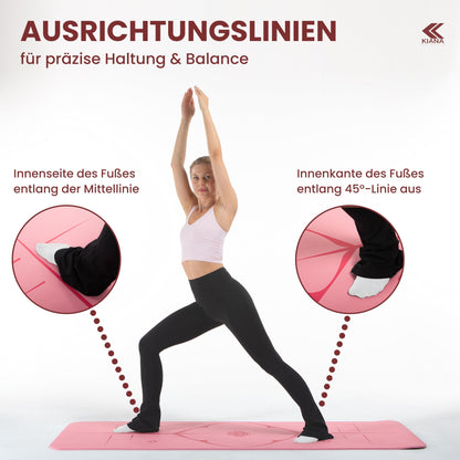 Yoga Matte aus Deutscher Entwicklung – Rutschfeste & gelenkschonende Yogamatte – 2 Komfort-Dicken (1,0 & 1,5 cm) – Weiche Sportmatte & Gymnastikmatte – Für Yoga, Pilates & Krafttraining