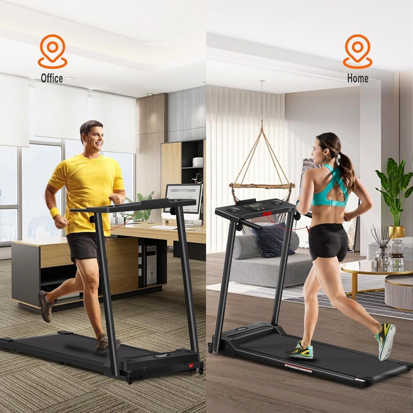 Ablemos 3.0 HP Laufband für Zuhause, zusammenklappbares elektrisches Laufband bis zu 10 km/h, Gehmaschine mit LED-Display, kompakte Gehplattform für Zuhause und Büro