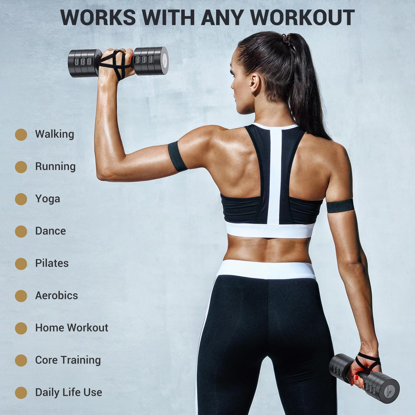 Sportneer Verstellbares Kurzhantel-Set - Kurzhanteln für Frauen, je 1-2,5 kg, 4-in-1 Kurzhantel-Set zu 2, Verstellbares Kurzhantel-Set für Heim-Fitnessstudio, Fitness, Krafttraining, Geschenk