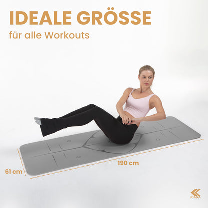 Yoga Matte aus Deutscher Entwicklung – Rutschfeste & gelenkschonende Yogamatte – 2 Komfort-Dicken (1,0 & 1,5 cm) – Weiche Sportmatte & Gymnastikmatte – Für Yoga, Pilates & Krafttraining