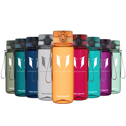 Super Sparrow Trinkflasche, Tritan Wasserflasche, 350 ml, 500 ml, 750 ml, 1000 ml, BPA-frei, Ideale Sportflasche für Sport, Radfahren, Fitness, Universität oder Outdoor, Leicht, Nachhaltig