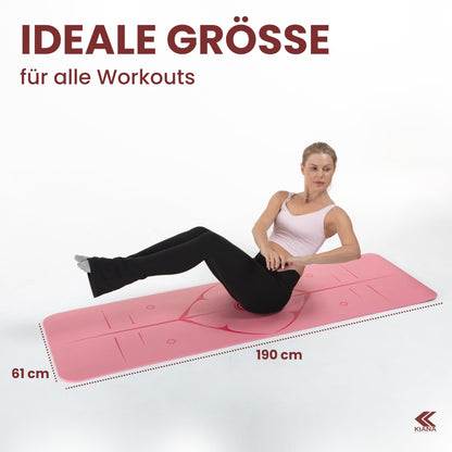 Yoga Matte aus Deutscher Entwicklung – Rutschfeste & gelenkschonende Yogamatte – 2 Komfort-Dicken (1,0 & 1,5 cm) – Weiche Sportmatte & Gymnastikmatte – Für Yoga, Pilates & Krafttraining