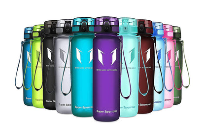 Super Sparrow Trinkflasche, Tritan Wasserflasche, 350 ml, 500 ml, 750 ml, 1000 ml, BPA-frei, Ideale Sportflasche für Sport, Radfahren, Fitness, Universität oder Outdoor, Leicht, Nachhaltig