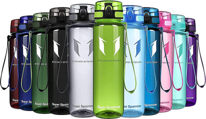 Super Sparrow Trinkflasche, Tritan Wasserflasche, 350 ml, 500 ml, 750 ml, 1000 ml, BPA-frei, Ideale Sportflasche für Sport, Radfahren, Fitness, Universität oder Outdoor, Leicht, Nachhaltig