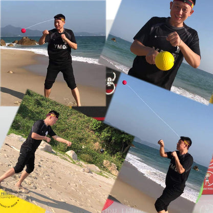 Reflexball - 4 Bälle + 2 Stirnbänder, ideal zum Training von Reflexen, Reaktionsfähigkeit und Hand-Auge-Koordination