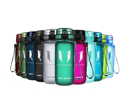 Super Sparrow Trinkflasche, Tritan Wasserflasche, 350 ml, 500 ml, 750 ml, 1000 ml, BPA-frei, Ideale Sportflasche für Sport, Radfahren, Fitness, Universität oder Outdoor, Leicht, Nachhaltig