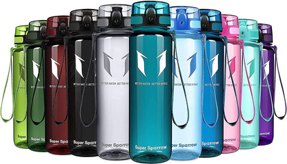 Super Sparrow Trinkflasche, Tritan Wasserflasche, 350 ml, 500 ml, 750 ml, 1000 ml, BPA-frei, Ideale Sportflasche für Sport, Radfahren, Fitness, Universität oder Outdoor, Leicht, Nachhaltig