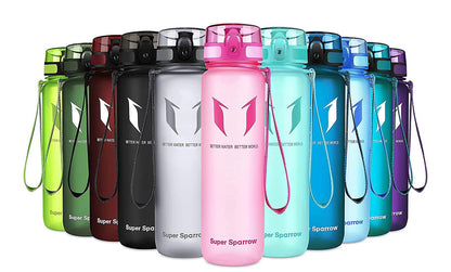 Super Sparrow Trinkflasche, Tritan Wasserflasche, 350 ml, 500 ml, 750 ml, 1000 ml, BPA-frei, Ideale Sportflasche für Sport, Radfahren, Fitness, Universität oder Outdoor, Leicht, Nachhaltig