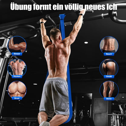 Fokky Fitnessbänder Resistance Bands Set mit 4 Stufen, Widerstandsbänder mit Türanker, Griffen, Schutzhülle, Tragetasche&Trainingsanleitung, Klimmzug Bänder für Stretching/Yoga/Klimmzüge/Krafttraining