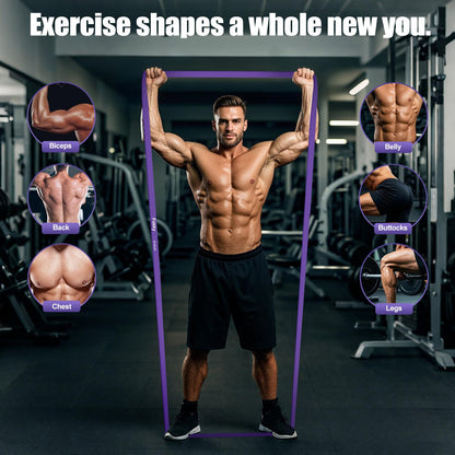 Fokky Fitnessbänder Resistance Bands Set mit 4 Stufen, Widerstandsbänder mit Türanker, Griffen, Schutzhülle, Tragetasche&Trainingsanleitung, Klimmzug Bänder für Stretching/Yoga/Klimmzüge/Krafttraining