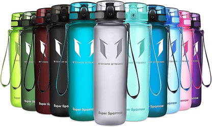 Super Sparrow Trinkflasche, Tritan Wasserflasche, 350 ml, 500 ml, 750 ml, 1000 ml, BPA-frei, Ideale Sportflasche für Sport, Radfahren, Fitness, Universität oder Outdoor, Leicht, Nachhaltig