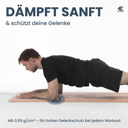 Yoga Matte aus Deutscher Entwicklung – Rutschfeste & gelenkschonende Yogamatte – 2 Komfort-Dicken (1,0 & 1,5 cm) – Weiche Sportmatte & Gymnastikmatte – Für Yoga, Pilates & Krafttraining