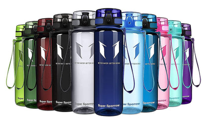 Super Sparrow Trinkflasche, Tritan Wasserflasche, 350 ml, 500 ml, 750 ml, 1000 ml, BPA-frei, Ideale Sportflasche für Sport, Radfahren, Fitness, Universität oder Outdoor, Leicht, Nachhaltig