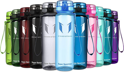 Super Sparrow Trinkflasche, Tritan Wasserflasche, 350 ml, 500 ml, 750 ml, 1000 ml, BPA-frei, Ideale Sportflasche für Sport, Radfahren, Fitness, Universität oder Outdoor, Leicht, Nachhaltig
