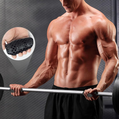 1 Paar rutschfeste Fitnesshandschuhe für Männer und Frauen, ergonomische Gummigriffe für das Fitnessstudio, atmungsaktive Trainingshandschuhe für Krafttraining, Klimmzüge, Bodybuilding, Fitness und Cross-Training, Fitnesszubehör