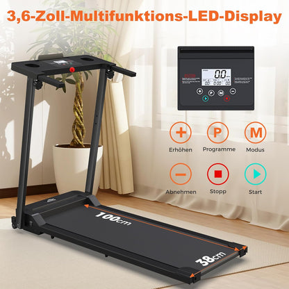Ablemos 3.0 HP Laufband für Zuhause, zusammenklappbares elektrisches Laufband bis zu 10 km/h, Gehmaschine mit LED-Display, kompakte Gehplattform für Zuhause und Büro
