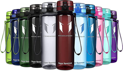 Super Sparrow Trinkflasche, Tritan Wasserflasche, 350 ml, 500 ml, 750 ml, 1000 ml, BPA-frei, Ideale Sportflasche für Sport, Radfahren, Fitness, Universität oder Outdoor, Leicht, Nachhaltig
