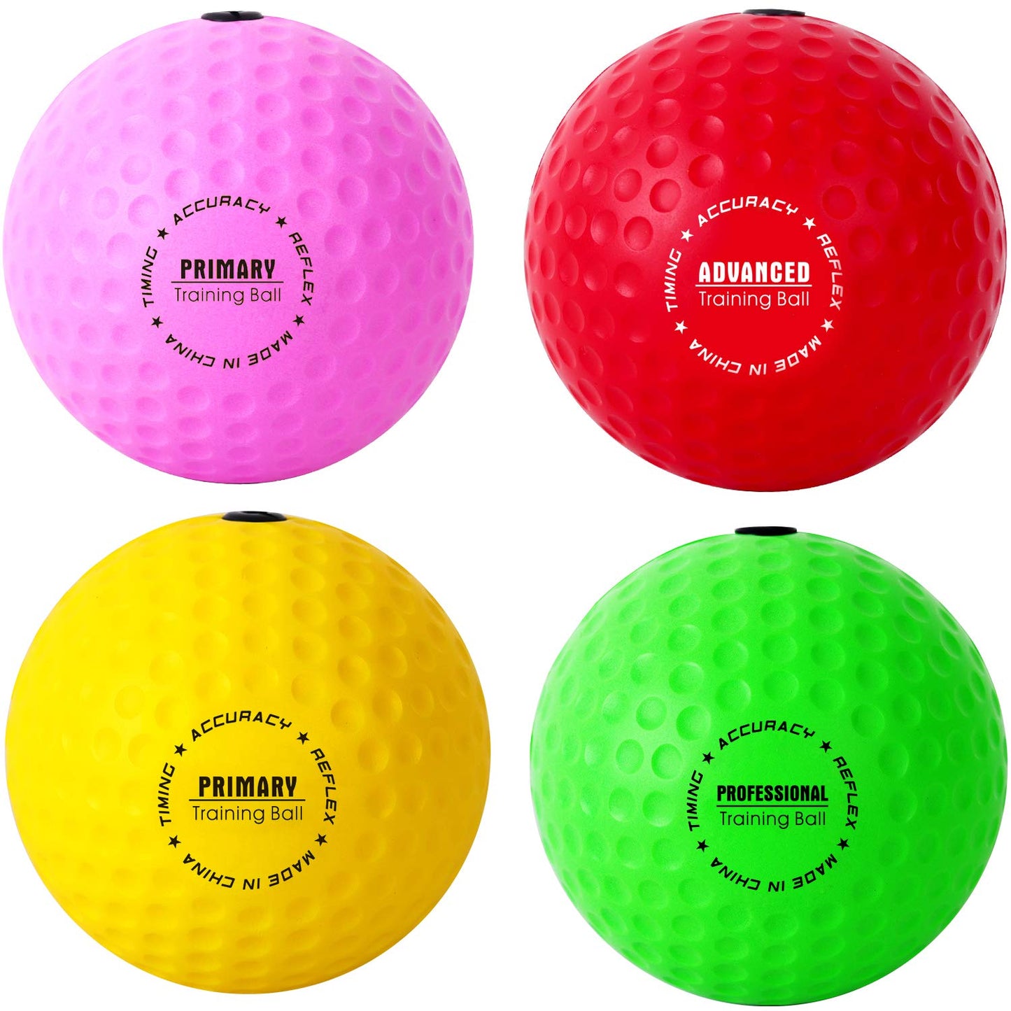 Reflexball - 4 Bälle + 2 Stirnbänder, ideal zum Training von Reflexen, Reaktionsfähigkeit und Hand-Auge-Koordination