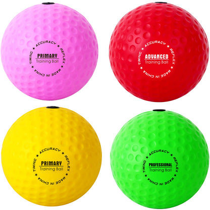 Reflexball - 4 Bälle + 2 Stirnbänder, ideal zum Training von Reflexen, Reaktionsfähigkeit und Hand-Auge-Koordination