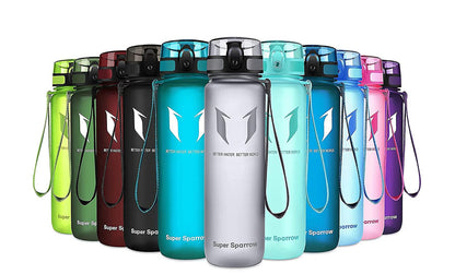 Super Sparrow Trinkflasche, Tritan Wasserflasche, 350 ml, 500 ml, 750 ml, 1000 ml, BPA-frei, Ideale Sportflasche für Sport, Radfahren, Fitness, Universität oder Outdoor, Leicht, Nachhaltig