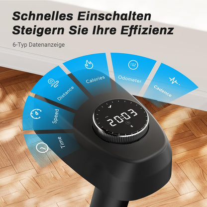 MERACH Heimtrainer mit verstellbarem Widerstand, leises Heimtrainingsfahrrad mit verbessertem LCD-Monitor, Tablet-Halter, Indoor-Cycling-Bike für Cardio-Training zu Hause, eigene App, bis zu 136 kg