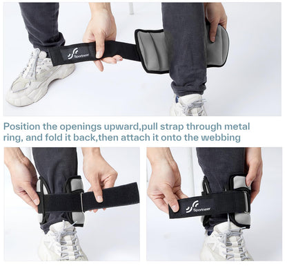 Sportneer 2er Pack Knöchelgewichte Verstellbares Knöchelgewichte-Set Handgelenkriemen 0,45 kg - 2,25 kg (pro Knöchel) / 0,9 kg - 4,5 kg (pro Paar)