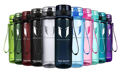 Super Sparrow Trinkflasche, Tritan Wasserflasche, 350 ml, 500 ml, 750 ml, 1000 ml, BPA-frei, Ideale Sportflasche für Sport, Radfahren, Fitness, Universität oder Outdoor, Leicht, Nachhaltig
