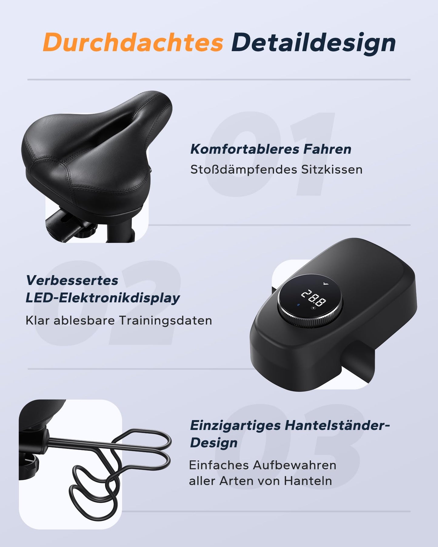 MERACH Heimtrainer mit verstellbarem Widerstand, leises Heimtrainingsfahrrad mit verbessertem LCD-Monitor, Tablet-Halter, Indoor-Cycling-Bike für Cardio-Training zu Hause, eigene App, bis zu 136 kg