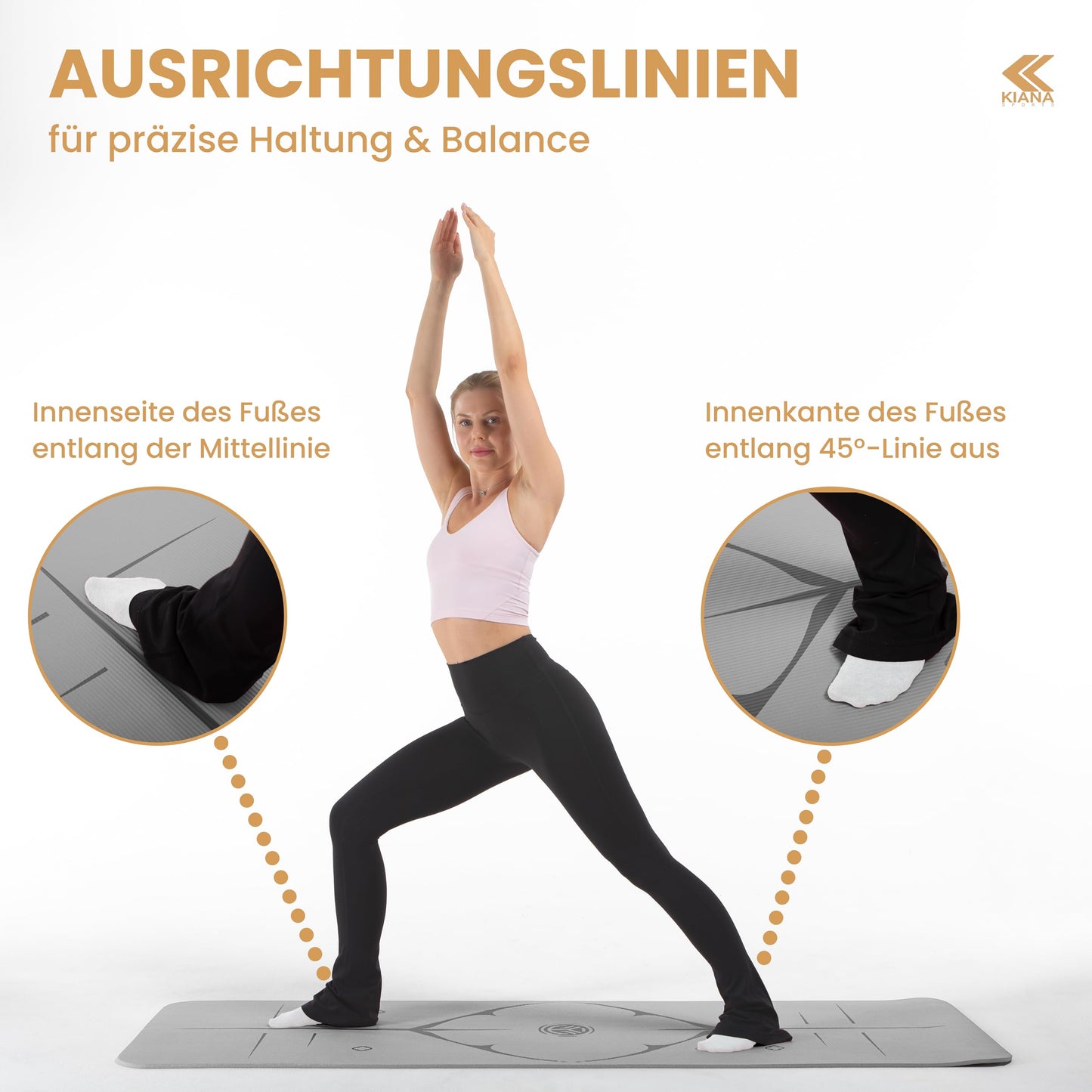 Yoga Matte aus Deutscher Entwicklung – Rutschfeste & gelenkschonende Yogamatte – 2 Komfort-Dicken (1,0 & 1,5 cm) – Weiche Sportmatte & Gymnastikmatte – Für Yoga, Pilates & Krafttraining