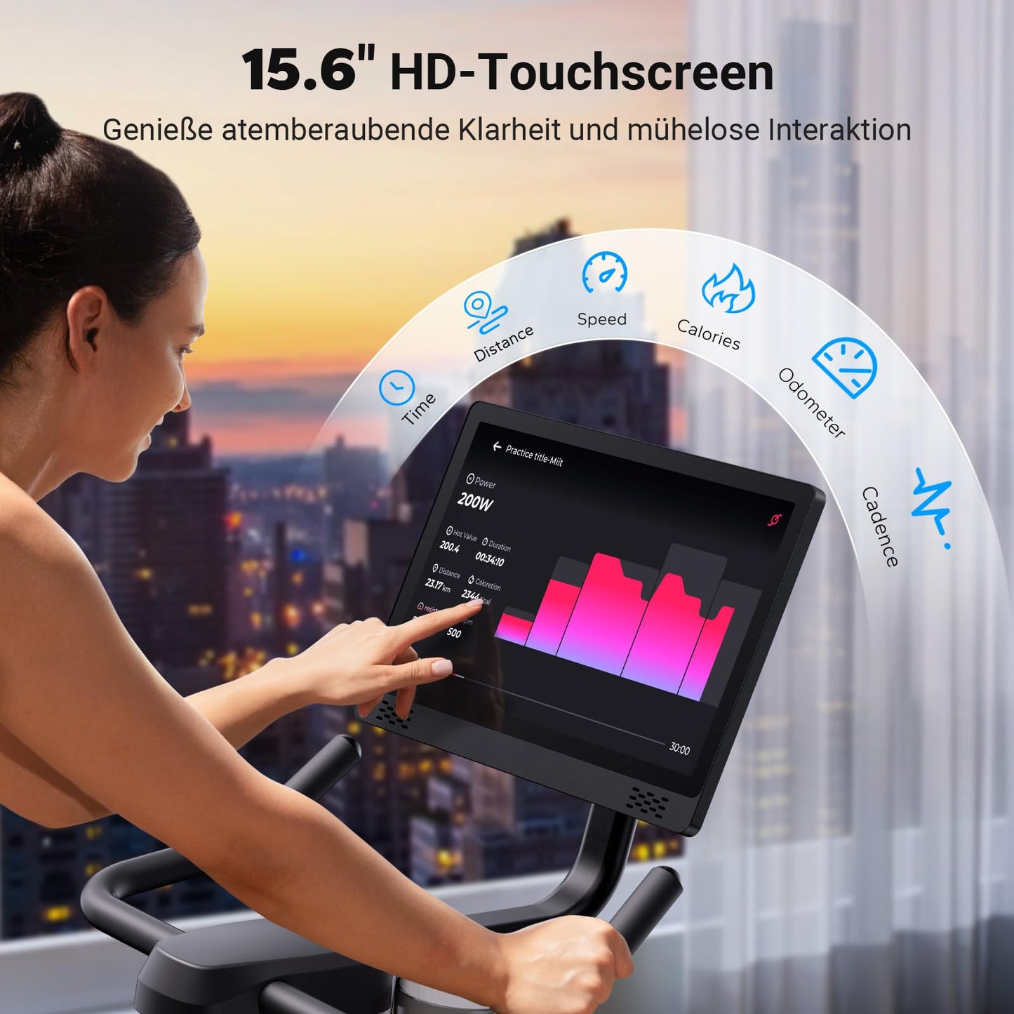 MERACH Heimtrainer mit verstellbarem Widerstand, leises Heimtrainingsfahrrad mit verbessertem LCD-Monitor, Tablet-Halter, Indoor-Cycling-Bike für Cardio-Training zu Hause, eigene App, bis zu 136 kg