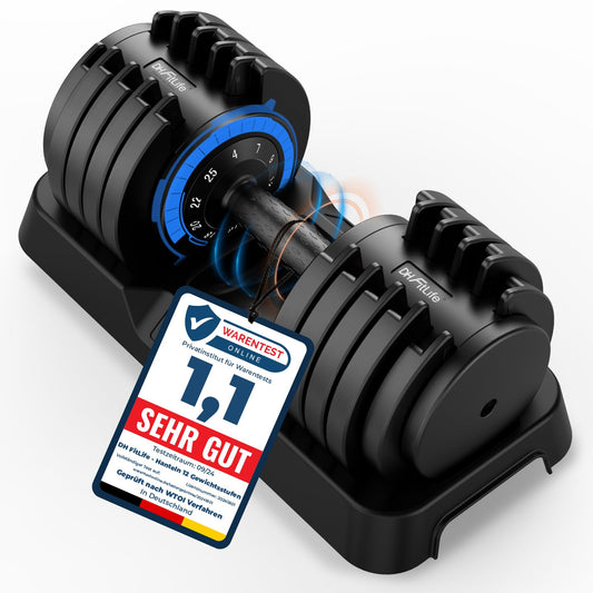 DH FitLife 25 kg verstellbare Kurzhanteln 4 bis 25 kg mit 10 Gewichtsstufen, Kurzhantel-Set mit Gewichtsscheiben, variable Gewichte 10 in 1