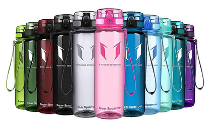 Super Sparrow Trinkflasche, Tritan Wasserflasche, 350 ml, 500 ml, 750 ml, 1000 ml, BPA-frei, Ideale Sportflasche für Sport, Radfahren, Fitness, Universität oder Outdoor, Leicht, Nachhaltig