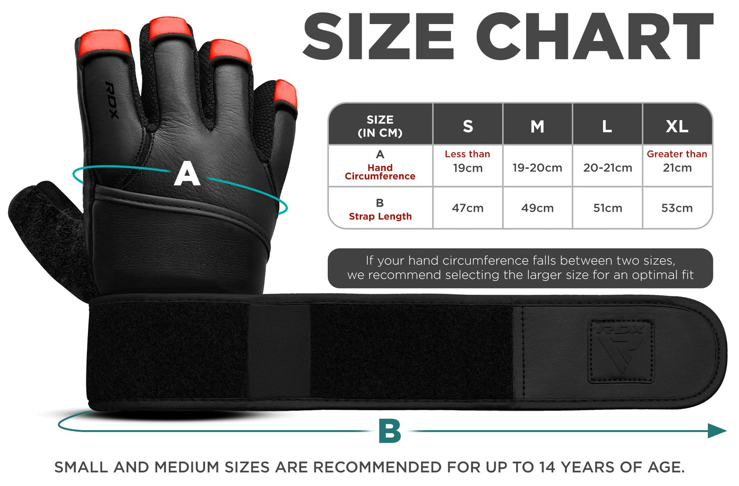 RDX Maya Hide Leder Fitnesshandschuhe, 50 cm lange Handgelenkschutz, Krafttraining, Gewichtheben Trainingshandschuhe, gepolsterter Griff, Bodybuilding, Fitnessstudio, Workout, Kraftsport, Klimmzüge Gewichtheben