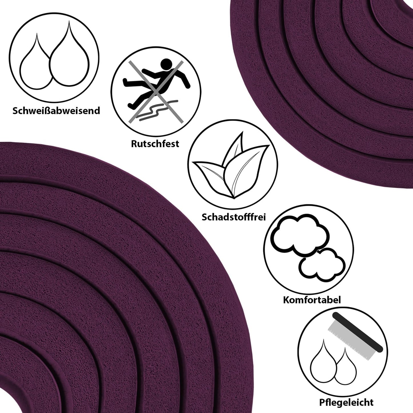 ALPIDEX Yogamatte 183 x 60 x 0,8 cm phthalatfreie Fitnessmatte mit Tragegurt, rutschfest, für Gymnastik, Pilates, Sport, Physiotherapie, HiiT, Yoga, Training und Schlafmatte, hautfreundlich