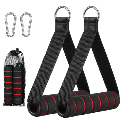 Fintronic Griffe für Fitnessbänder, Packung mit 2 einzelnen Kabelzuggriffen für Widerstandsbänder, Silikongriffe mit Karabinerhaken, Zubehör für Widerstandsbänder für Fitness, Flaschenzug, Power Tower, Trizeps-Übungen
