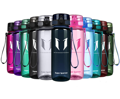 Super Sparrow Trinkflasche, Tritan Wasserflasche, 350 ml, 500 ml, 750 ml, 1000 ml, BPA-frei, Ideale Sportflasche für Sport, Radfahren, Fitness, Universität oder Outdoor, Leicht, Nachhaltig