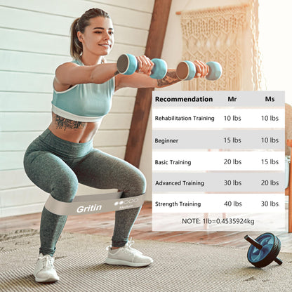 Gritin Fitness Bands [Set of 5] Resistance Bands with 5 Levels, 100% Latex Fitness Band Resistance with German Exercise Instructions and Carry Bag, Gymnastics Band for Muscle Building, Yoga