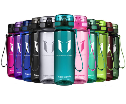 Super Sparrow Trinkflasche, Tritan Wasserflasche, 350 ml, 500 ml, 750 ml, 1000 ml, BPA-frei, Ideale Sportflasche für Sport, Radfahren, Fitness, Universität oder Outdoor, Leicht, Nachhaltig